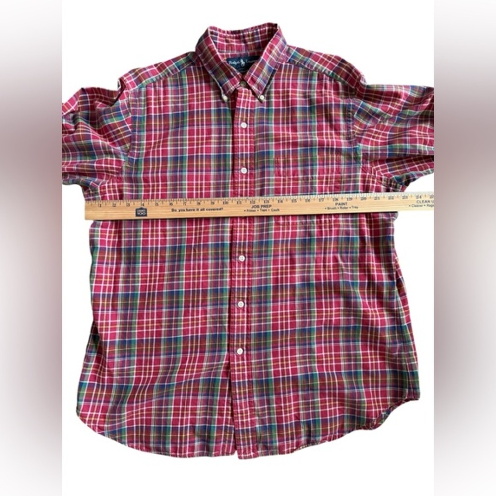Ralph Lauren‎ Classic Fit Plaid Button Down Shirt Men’s Large - Picture 5 of 6